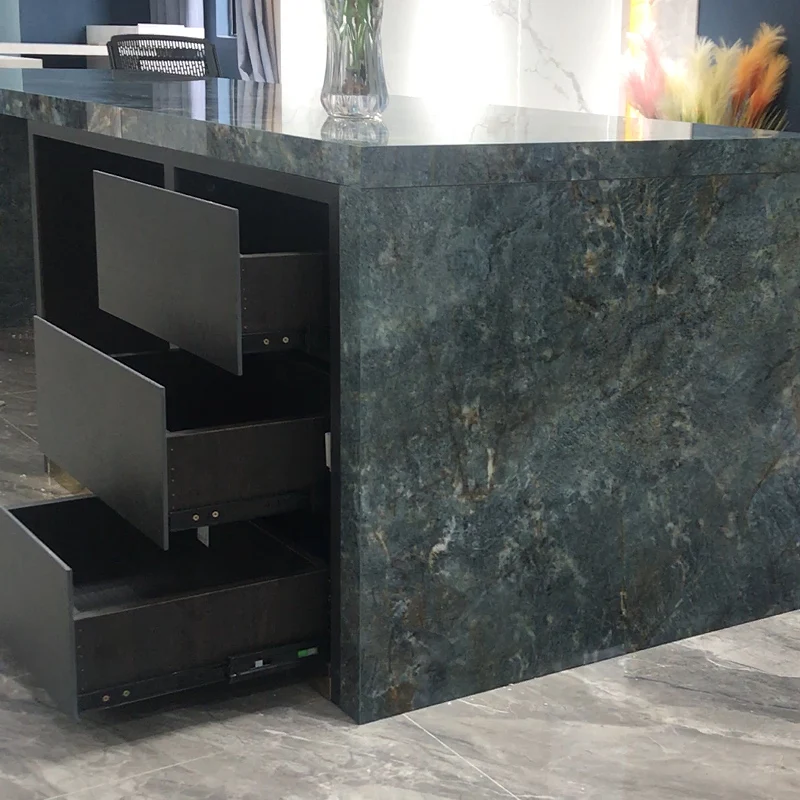 Price composite marble table top semi precious blue agate stone slabs