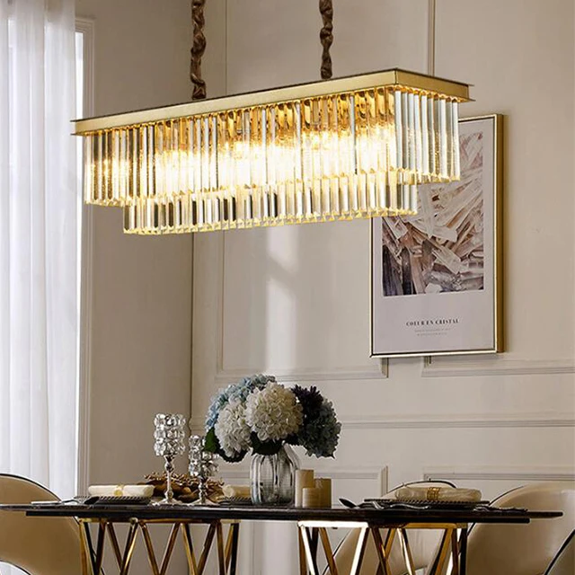 
square and round golden black modern crystal led hanging pendant lamp room light 