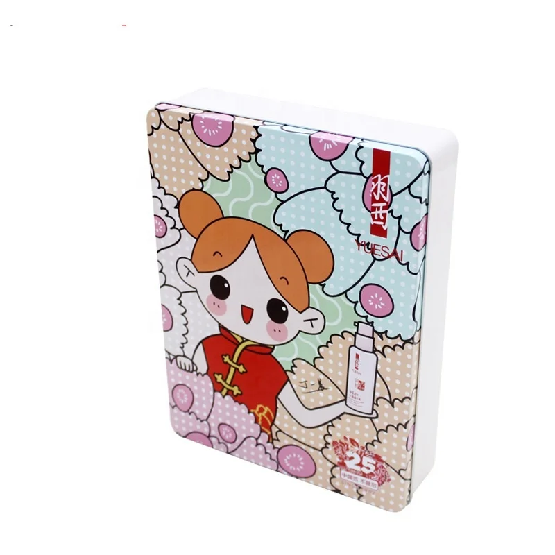Low price custom printed food grade luxury rectangular shape gift tea packing tinplate tin box