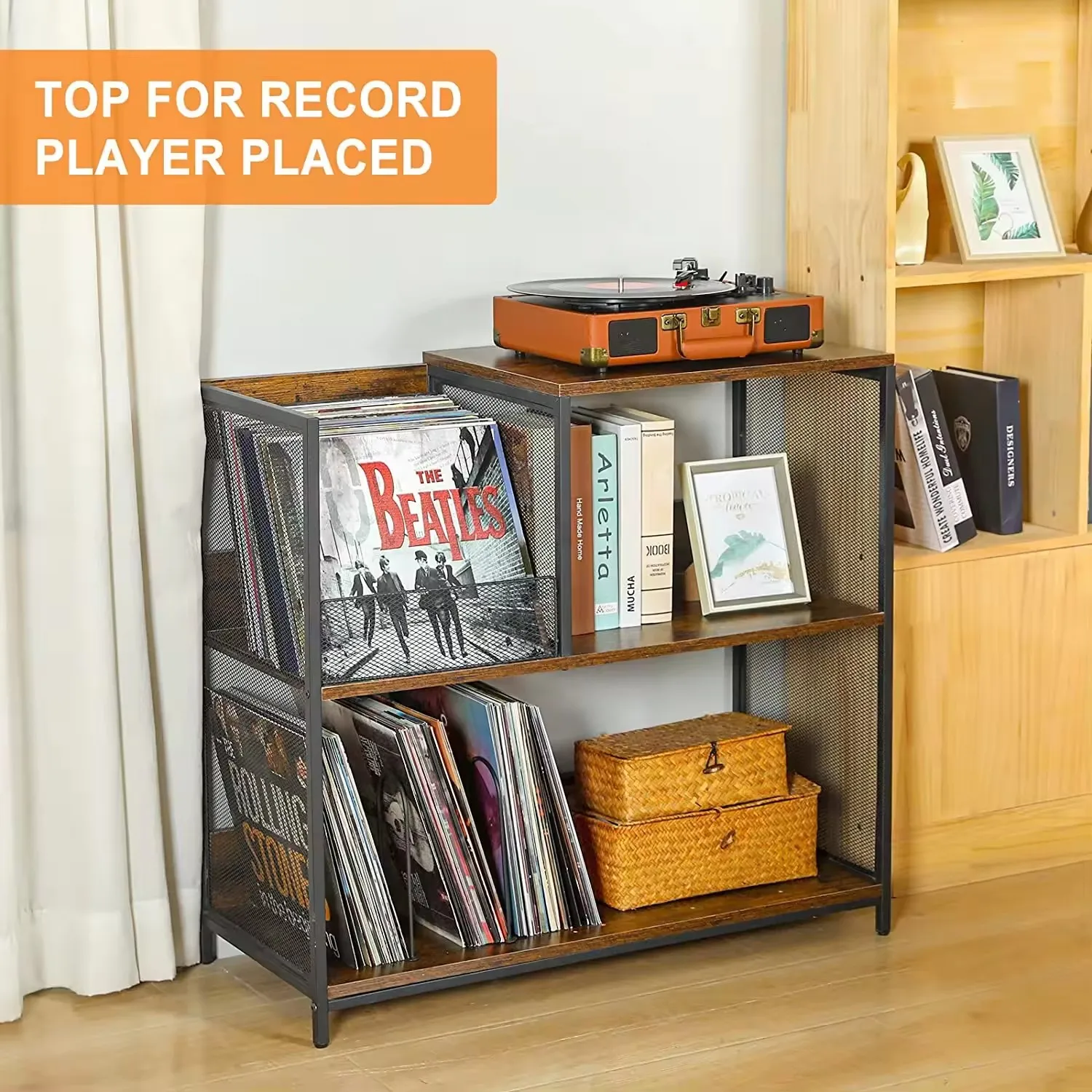 Wholesale Hot Sale Simple Designs CD Rack Bookcase Panel Wooden Style Shelf for Living Room Home Furniture
