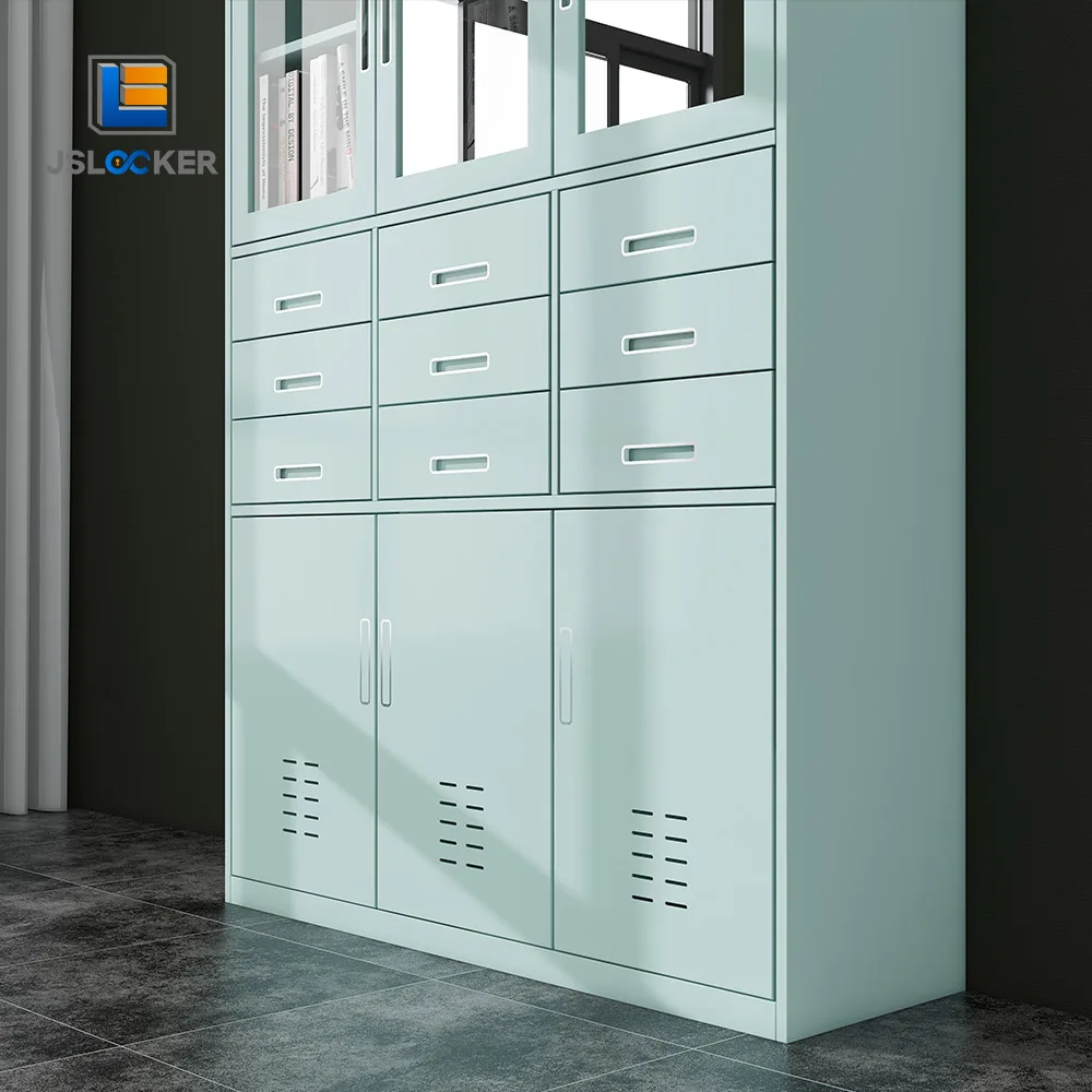 New classic display office filing cabinet office metal cupboards glass door file  office furniture storage cabinet for safe