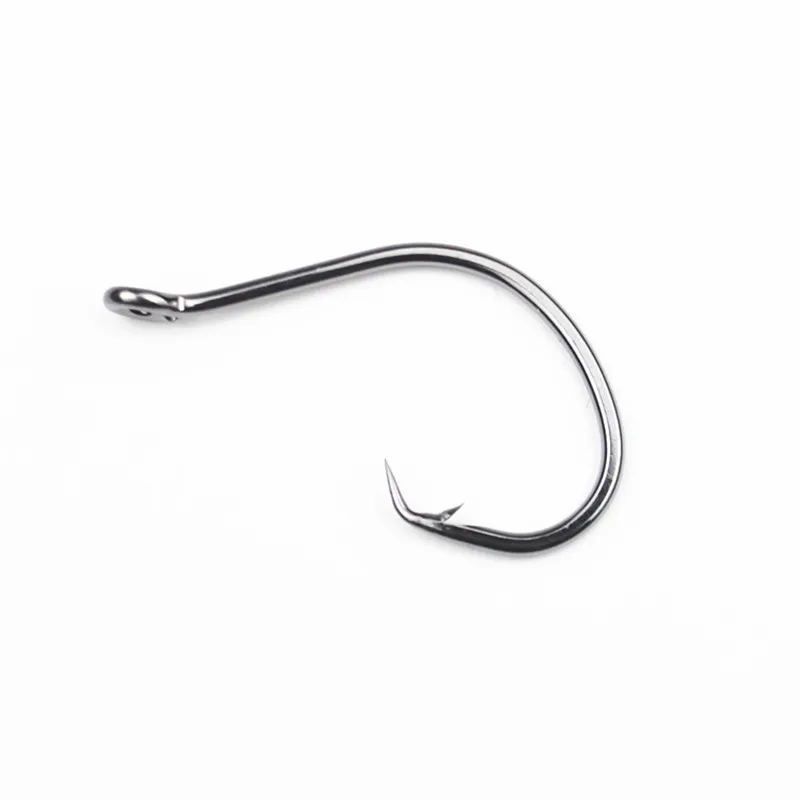 1#  1/0  2/0  3/0  4/0  5/0  High Carbon Steel Game Carp Fishing Hooks Sea Worm Carp Single Circle Barbed Hook