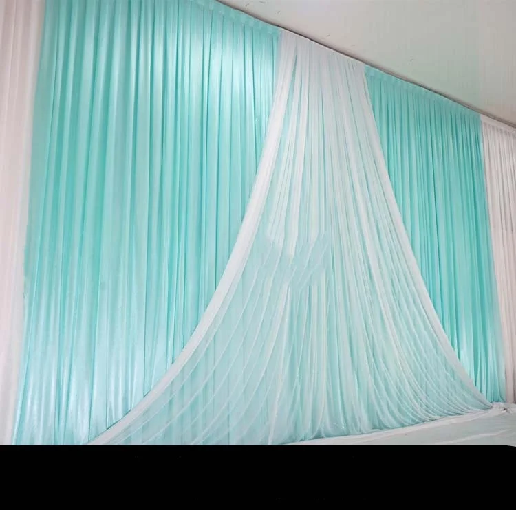 Wedding Backdrop Double Layered Stage Drapes Wall Decoration Wedding Props Backdrop Curtain
