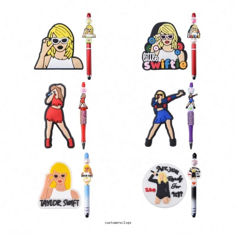 2024 hot style focal beads for lanyards taylor bad bunny karol g pop star selena fall 3d focal beads best dad