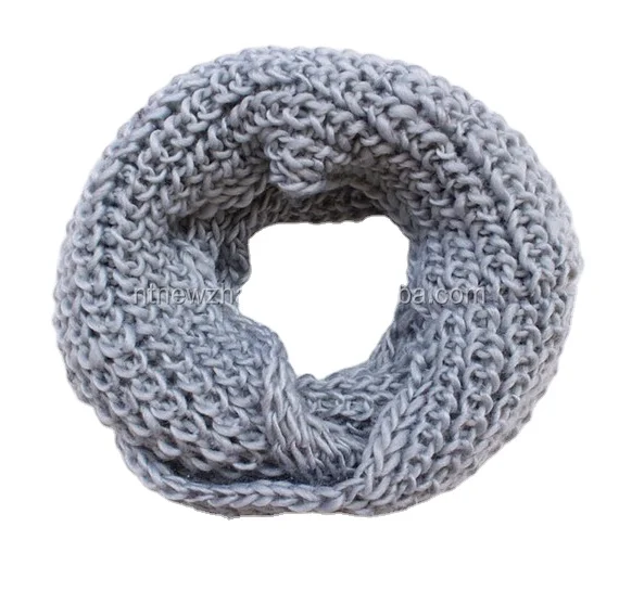 Fashion machine chunky knitted lady scarf/ snood
