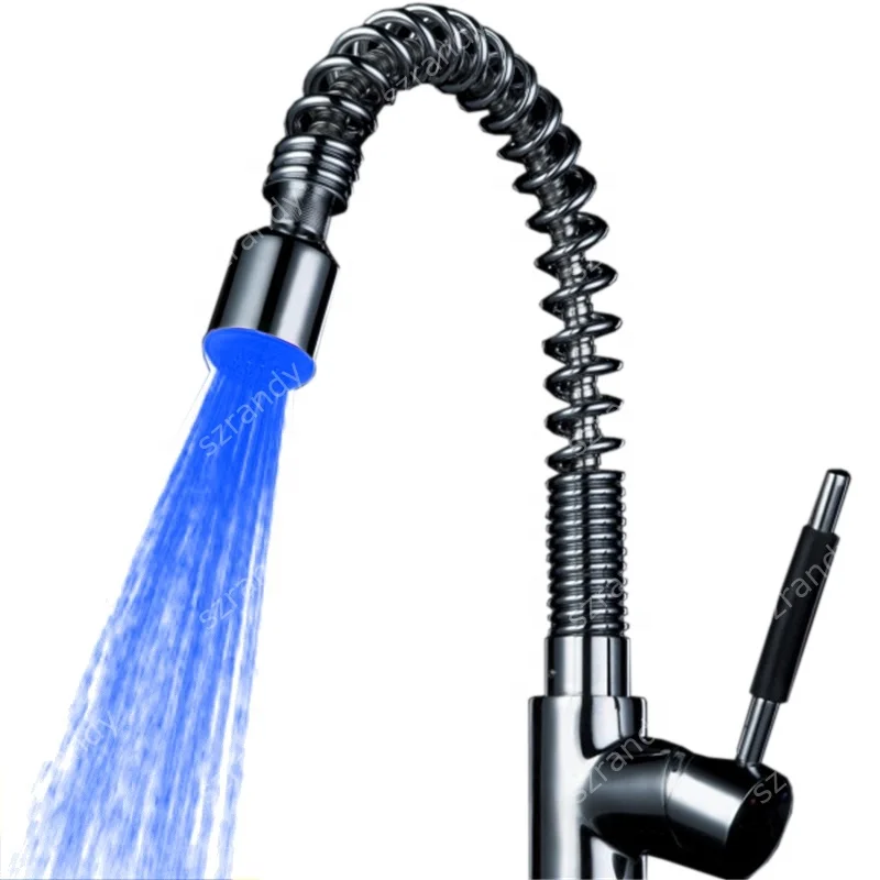 Single Red Color Water Glow LED waterfall bathtub faucet