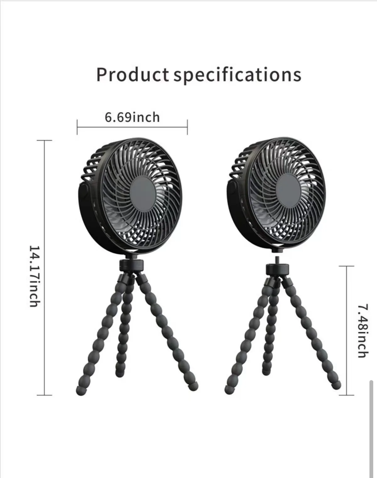 Hot Sale Octopus Battery Powered Stroller Fan 5200Mah Abs Electric Fan Usb Rechargeable Personal Portable Mini Fan