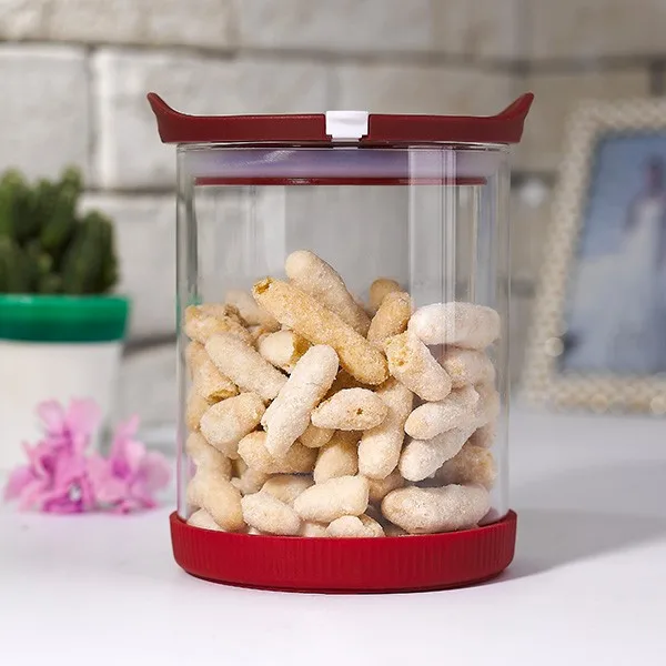 Wholesale hot sale Clear Round Glass Storage Pots/ Cans/ Jars storage set with Plastic Lid