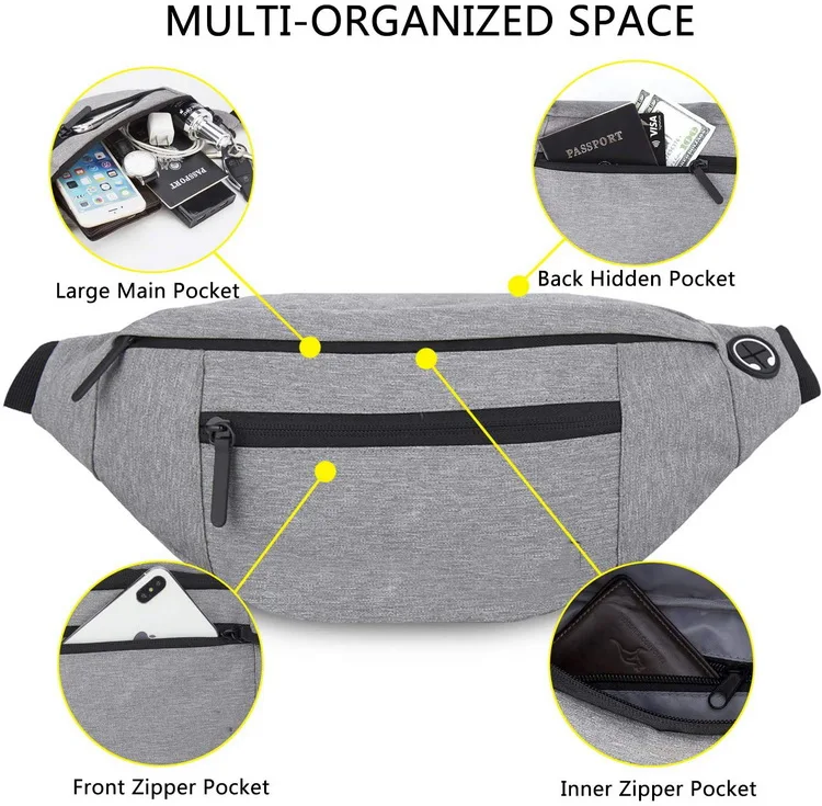Multi functional waterproof custom bum bag wholesale mens fanny pack waist bag 2022
