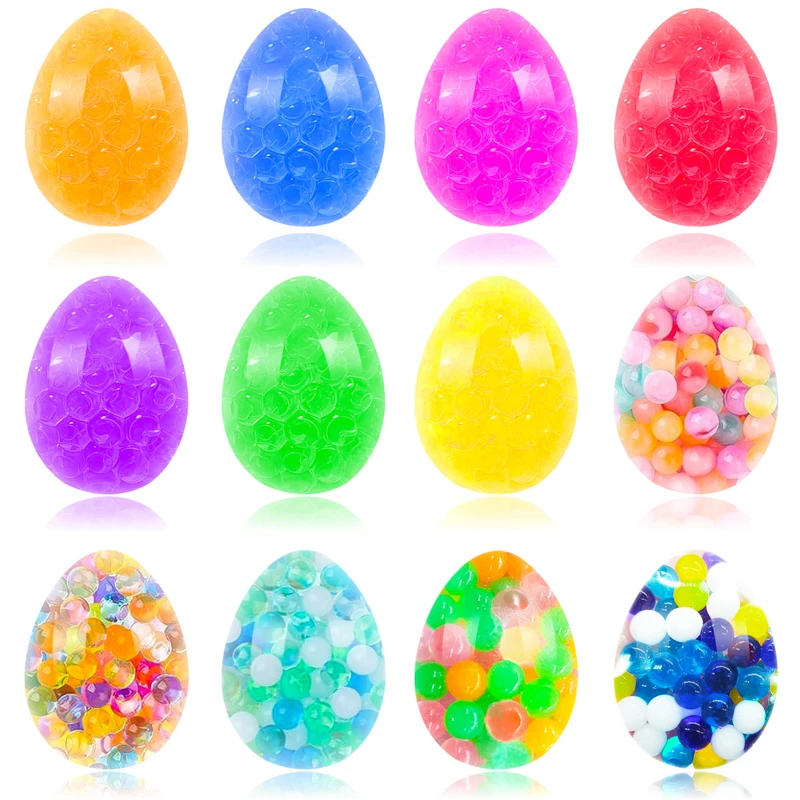 New Arrival 4cm Tpr Egg Shaped Squishy Frog Bead Gel Stress Ball Squeeze Strength Ball Bubble Sensory Squeeze Fidget Ball Toys