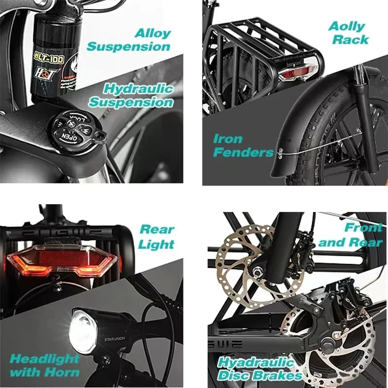 EU UK USA Warehouse 20inch fat tire mtb electric bike 50 km h folding electric bicycle 48v 1000w for adults