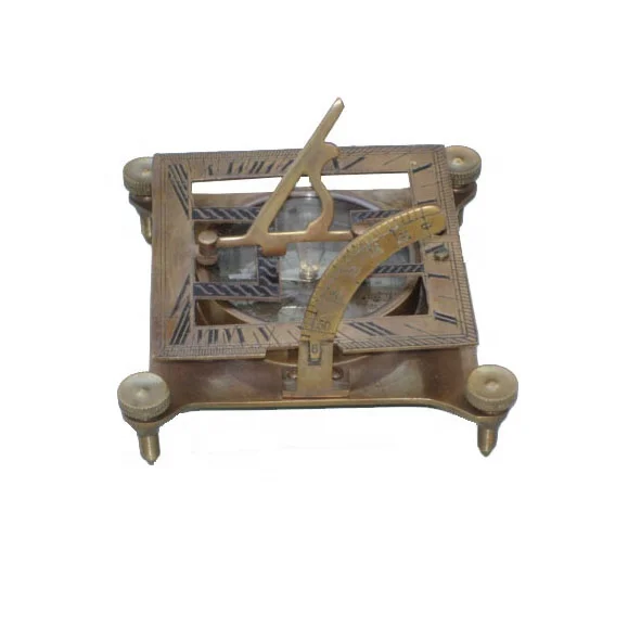 Top Selling royal design Brass Antique Sundial Compass Nautical camping premium compass and push button compass