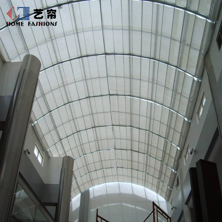 FCS Skylight Blinds Motorized Yi Lian2022 Double Energy Saving Retractable Skylight Folding Ceiling Curtain Fabric Wave Support