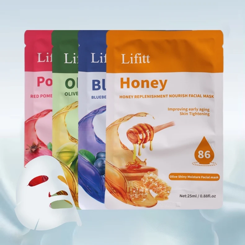 Lifitt Private Label розовый зеленый чай маска для лица увлажняющая уход за кожей Омолаживающая против морщин Уход