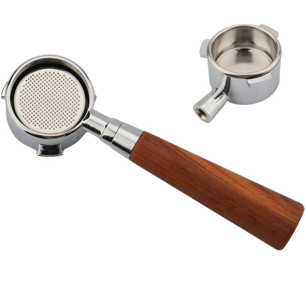 Cheap Price Rosewood Handle Espresso Coffee Bottomless Portafilter 51mm for EC680 EC685