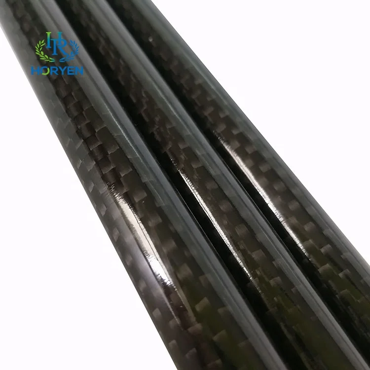 High modulus lightweight twill plain carbon fiber pipe tubing