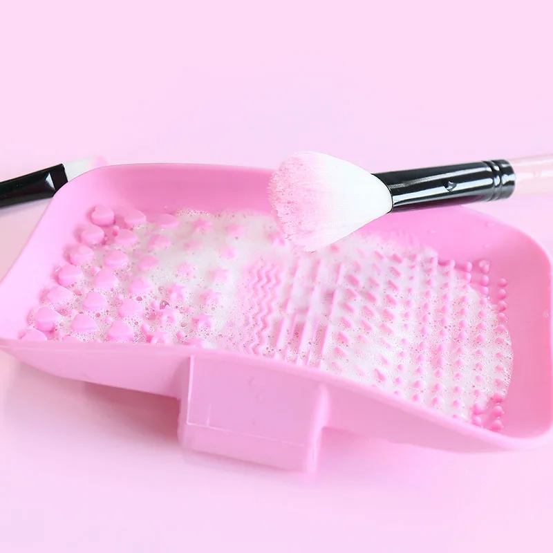 Square hand grip pad for washing brush silicone makeup scrub board beauty