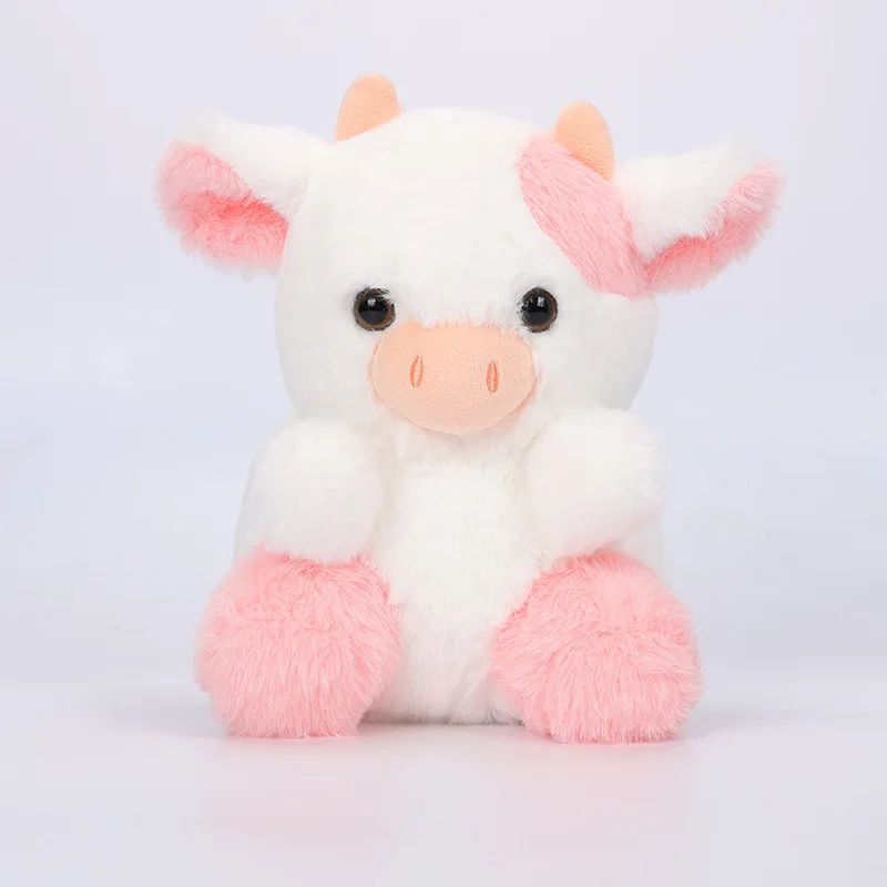 Custom Plush Doll Cow Soft Animal Plush Toys Plush Cow Cute Strawberry Bulls Stuffed Cow Animal Soft Plushie Pillow for Kids