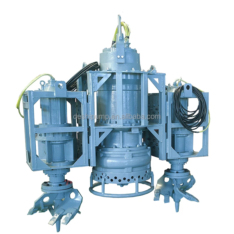 slag sediment clay mud small sand dredger cutter head with agitators excavator hydraulic mud pump