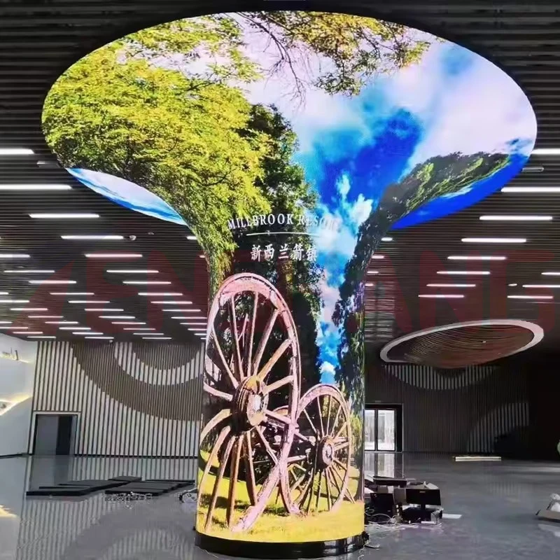 Flexible Curtain Led Display Showcase Building Advertising Glass Flexible Led Display Screen Flexible Oled Screen