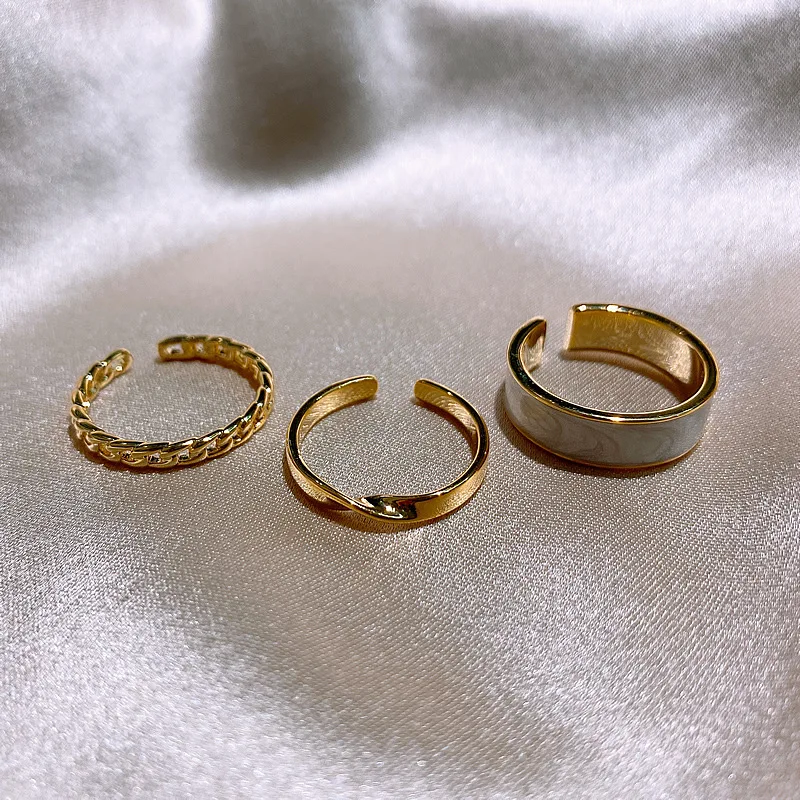 HOVANCI Fashion Finger Ring Set Wholesale Fashion Rhinestone Ring Set Women Adjustable Open Rings