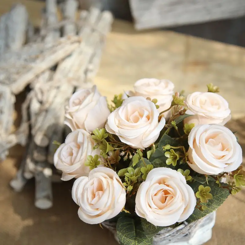 China high quality wholesale artificial flowers head factory price cheap silk plastic rose flower