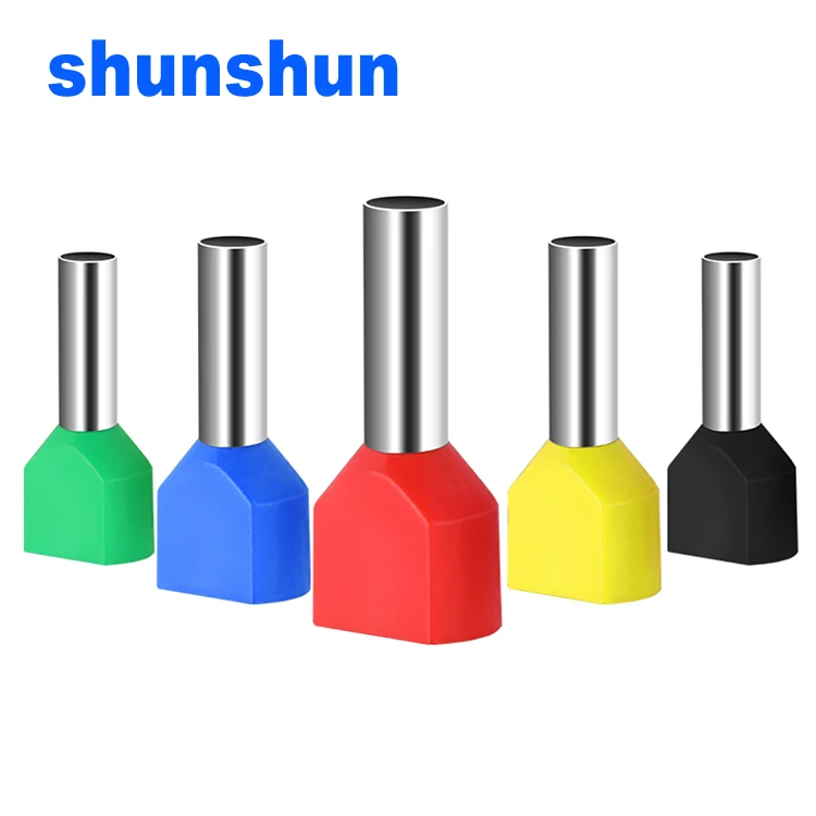 TE0508 TE7508 TE7510 TE1008 TE1010 TE1508 TE1512 Insulated double wire cord end terminals with PP insulation