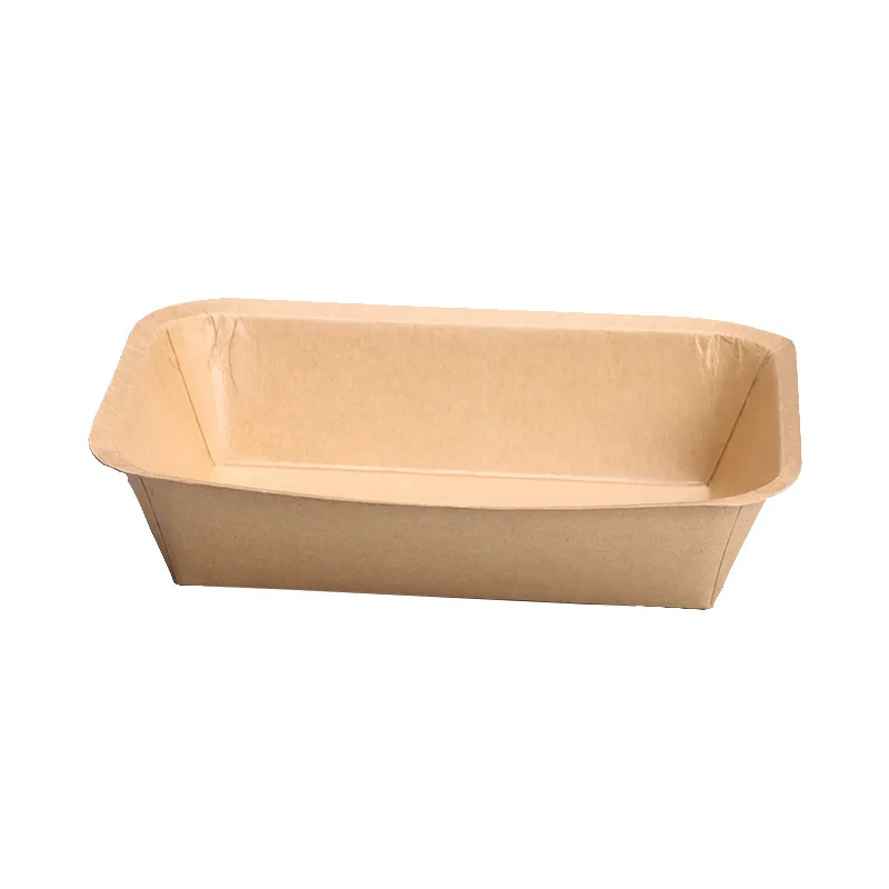 Kraft Brown Paper Food Trays Disposable Grease Resistant Serving  Paper Plates food board Boat Parties  Picnic