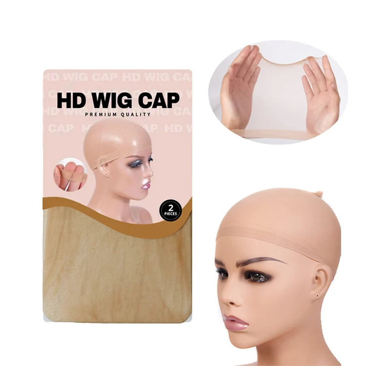 2pcs Private Label Skin Tone HD Lace Front Cap Ultra Thin Elastic Wig Caps for Women