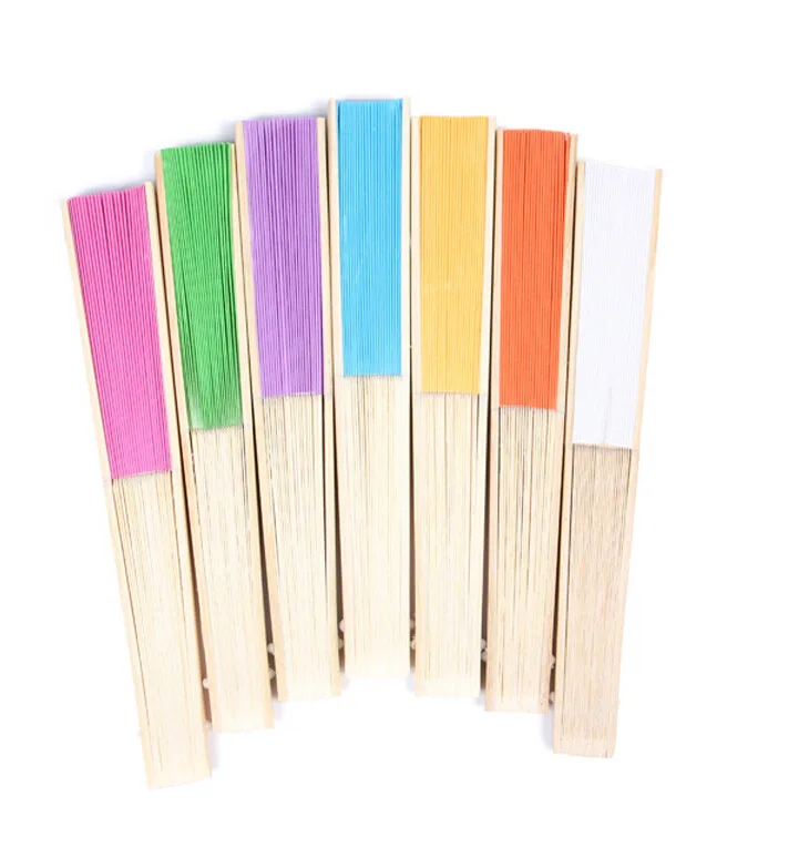 Персонализированные Складные испанские деревянные ручные вентиляторы с пользовательским логотипом для детей