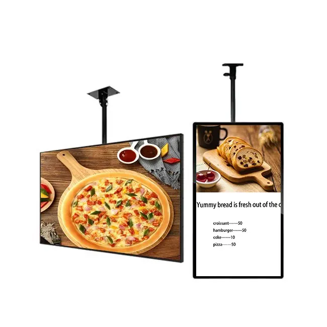 Factory Cheap Price Restaurant Hanging Wall mounted 8mm TFT Screen 32inch LCD Advertising Display Digital Signage Menu Board