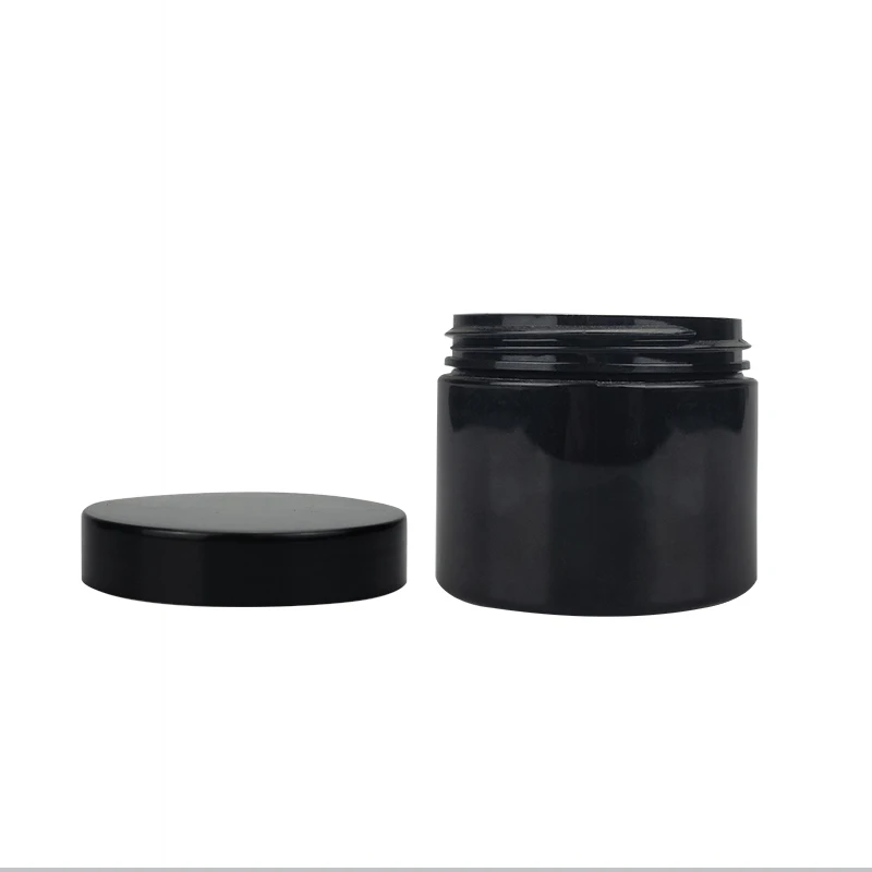 Black plastic skincare cream jars 50 ml 80 ml 100 ml 150 ml 200 ml 250 ml  Body Scrub Cream PET Container with lid