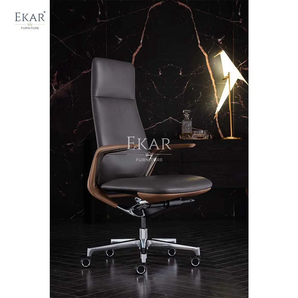 Adjustable Height Genuine Leather Office Chair - Luxury and Comfort Combined