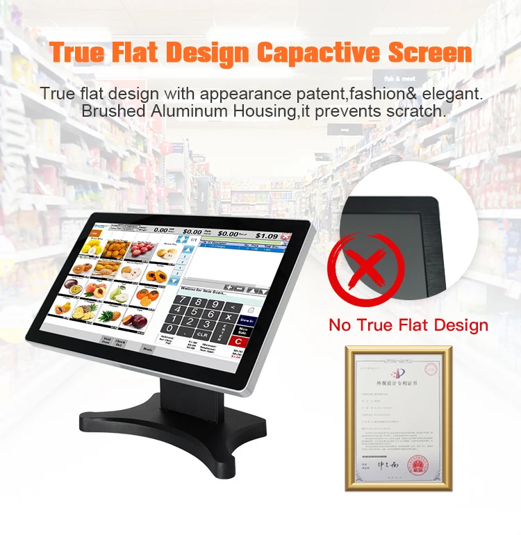 Retail Windows or android raspberry pi skimmere epos pos system touch screen 15.6 inch