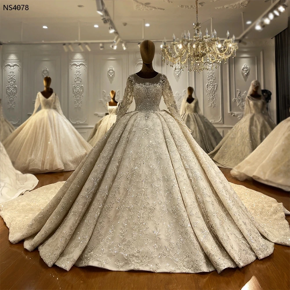 Длинный Поезд Кружева Свадебное роскошное свадебное платье