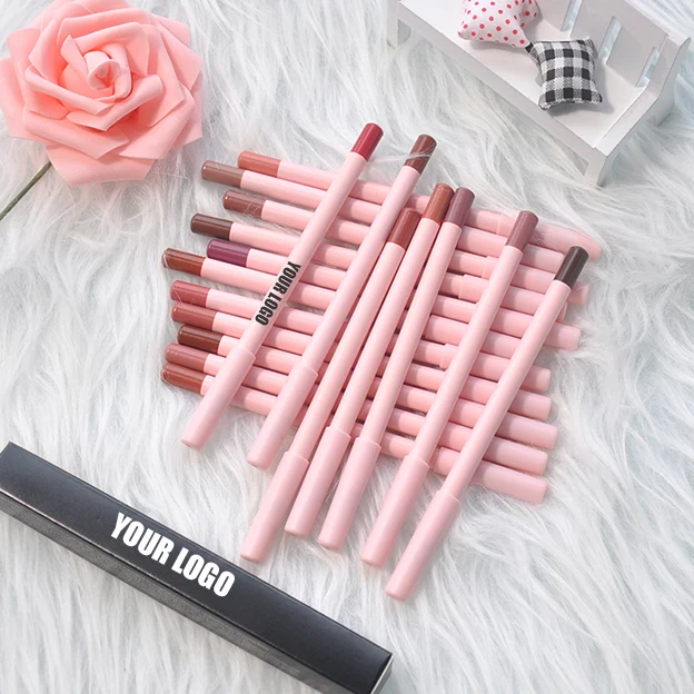 Unbranded Makeup Vegan Waterproof Pink Lip Liner Custom Logo Lip Pencil Custom Private Label Lip Liner