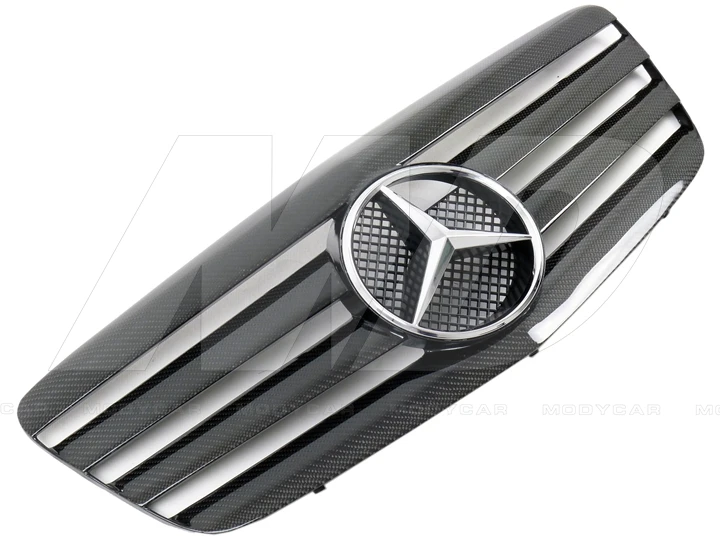 Передняя решетка из АБС и углеродного волокна для MERCEDES BENZ E-Class W211 E230 E280 E350 AMG E63 2007-2008