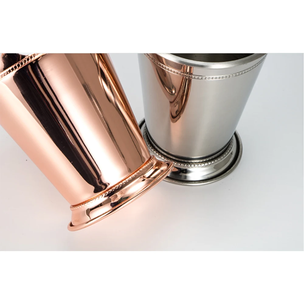 Wholesale Custom Vintage Stainless Steel Wine Glass Copper Mint Julep Tumbler Reusable Travel Mug Juice Bar Use Luxury Gift Idea