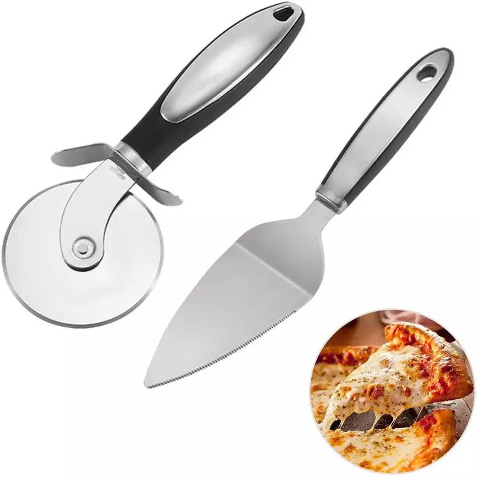 Amazon Non-Slip Grip Pizza Cake Tools Pizza Shovel Peel Home Party Baking Pizza Cutter with Sharp Blade