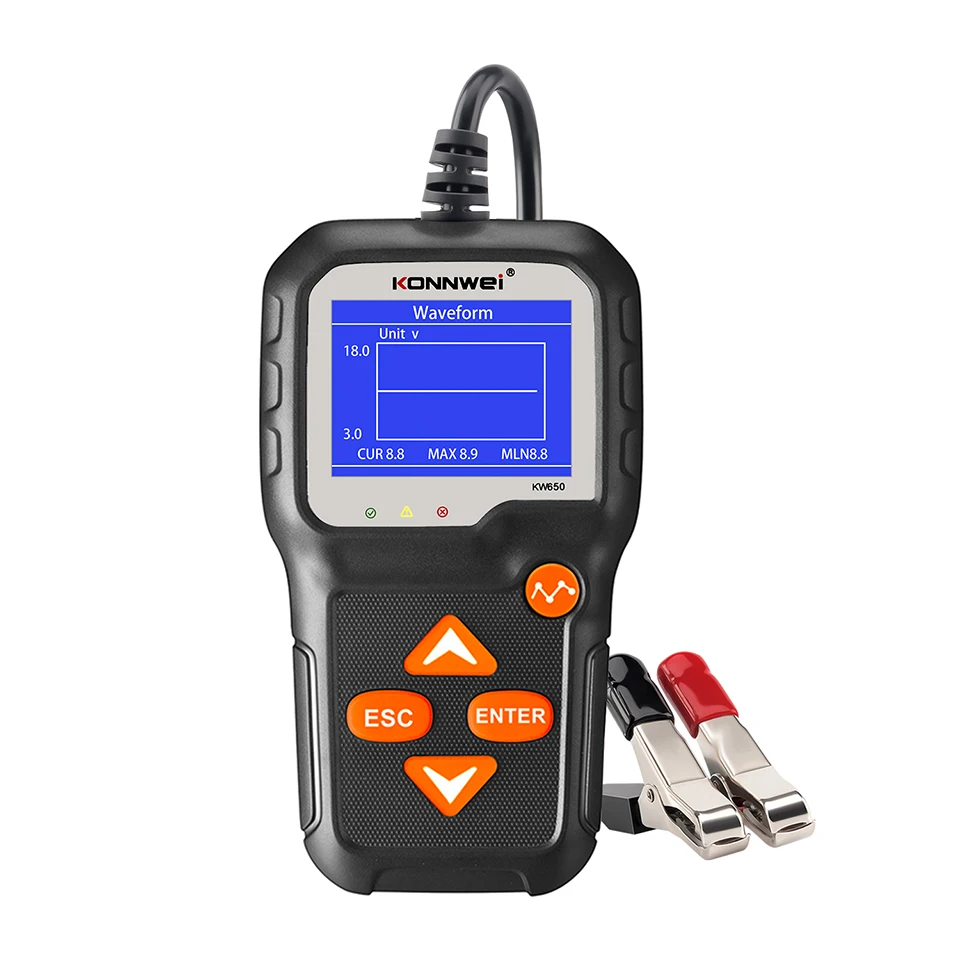 KONNWEI KW650 Battery Tester 12V 6V Car Motorcycle Battery System Analyzer