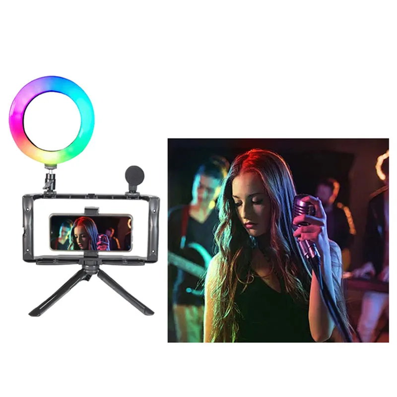  Набор для фотосъемки светодиодная подсветка RGB кольцевой светильник селфи микрофон с микрофоном YouTube Tik