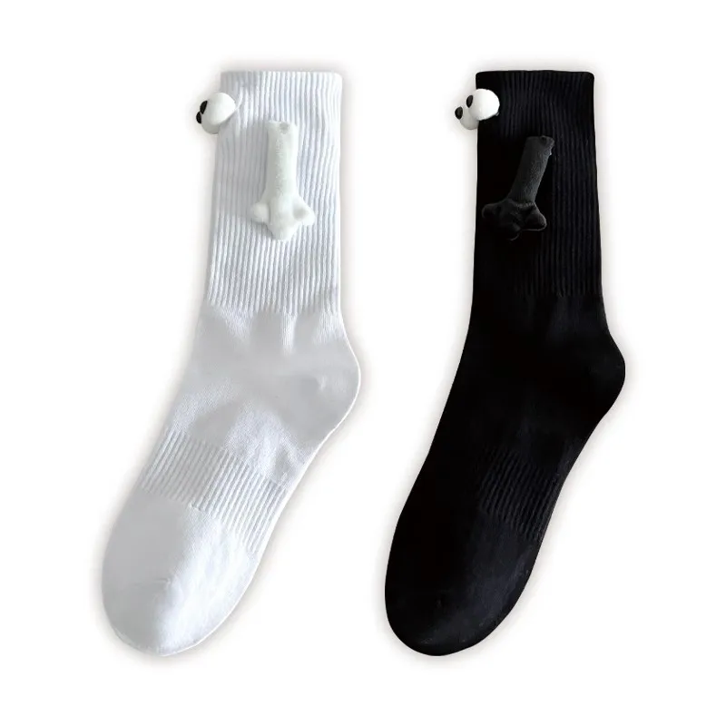 KTN Custom magnet couple holding hands socks magnetic tube socks cotton crew personality funny stockings  socks