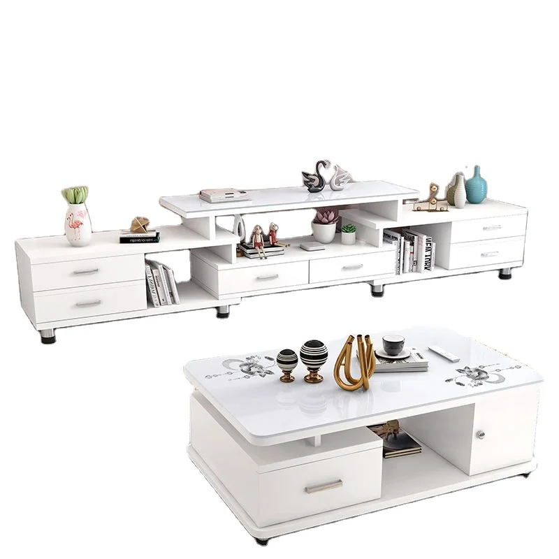 Modern Simple Glass Top Wooden Coffee Table Furniture For Living Room