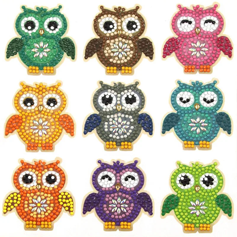 Мультяшные наклейки с совой 5D алмазная живопись самоклеящиеся наборы алмазной живописи для детей рисунками животных