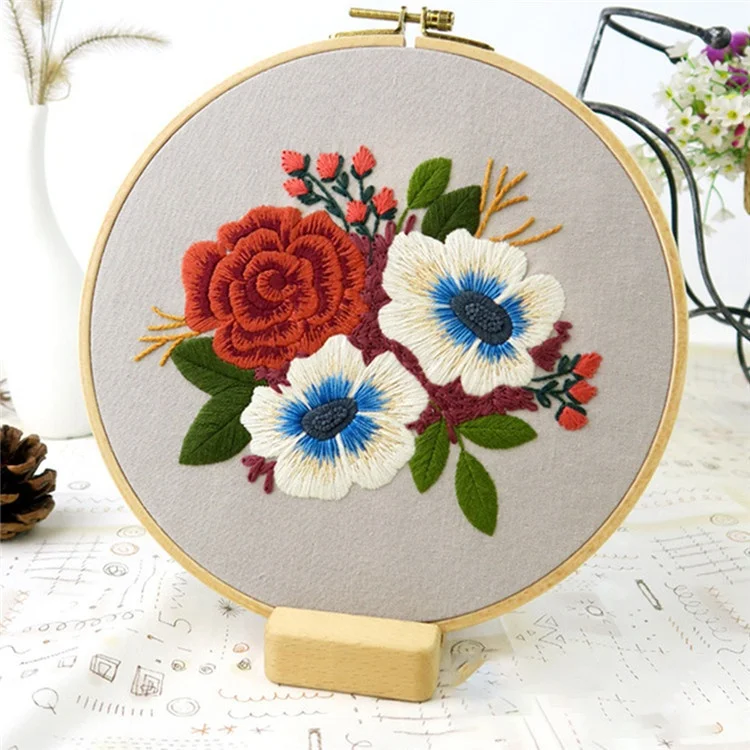 
Handmade Cross-stitch Tool Accessories 8*6*2 CM Beech Wood Square Base Bracket Embroidery Holder Desktop Stand 