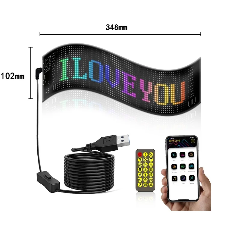 Hot Sale Full Color Car Lighting Advertising Board Electronic Led Display Scrolling Text Badge Screen