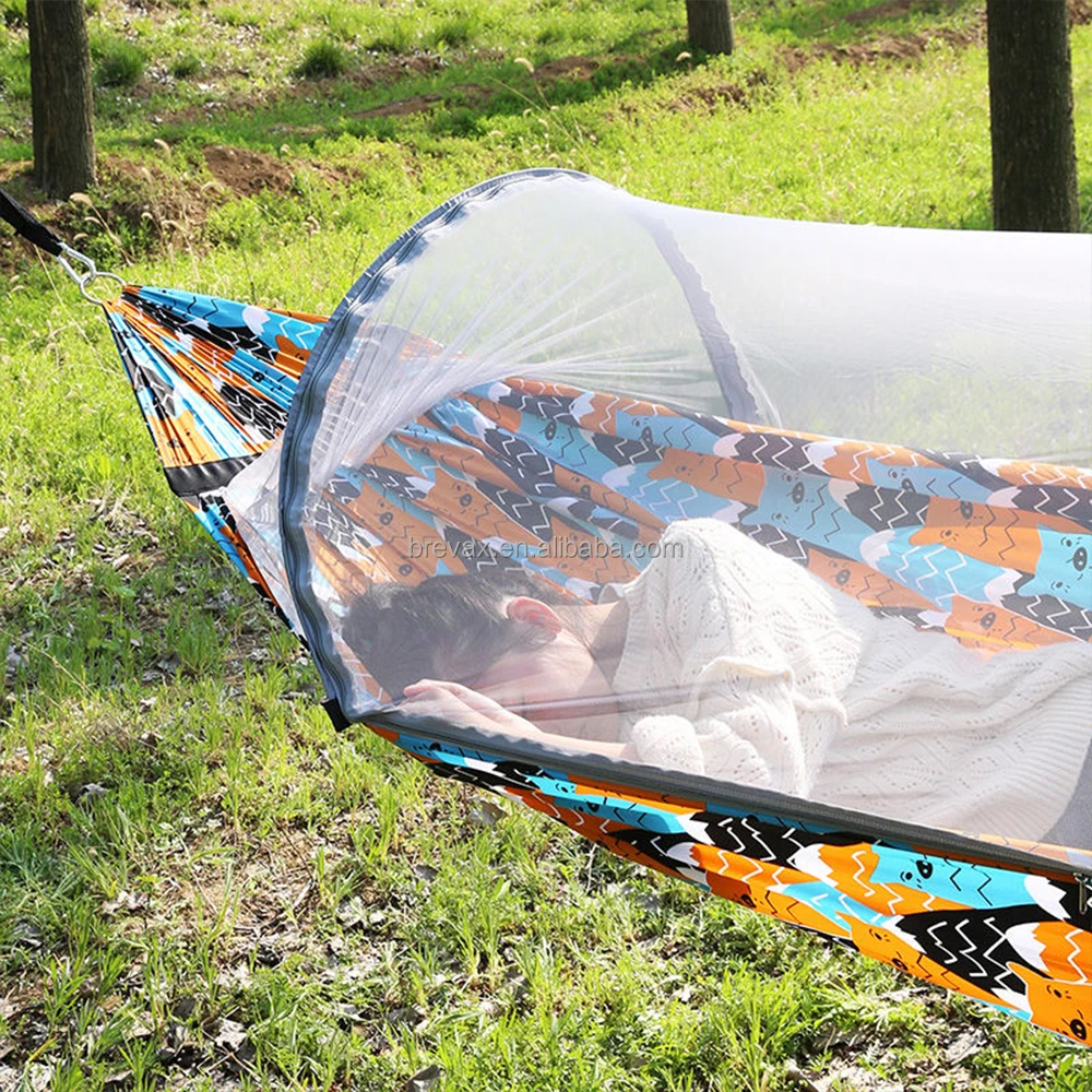 Hot Selling Outdoor Camping strap hammock polyester beach hammock portable camping hammock