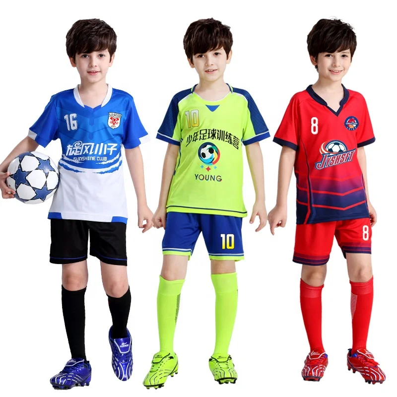 Kids Football Jersey Personalized Custom Boys Soccer Jersey Set Fast Dry Soccer Uniform Breathable Football Uniform For Children (1600294848396)