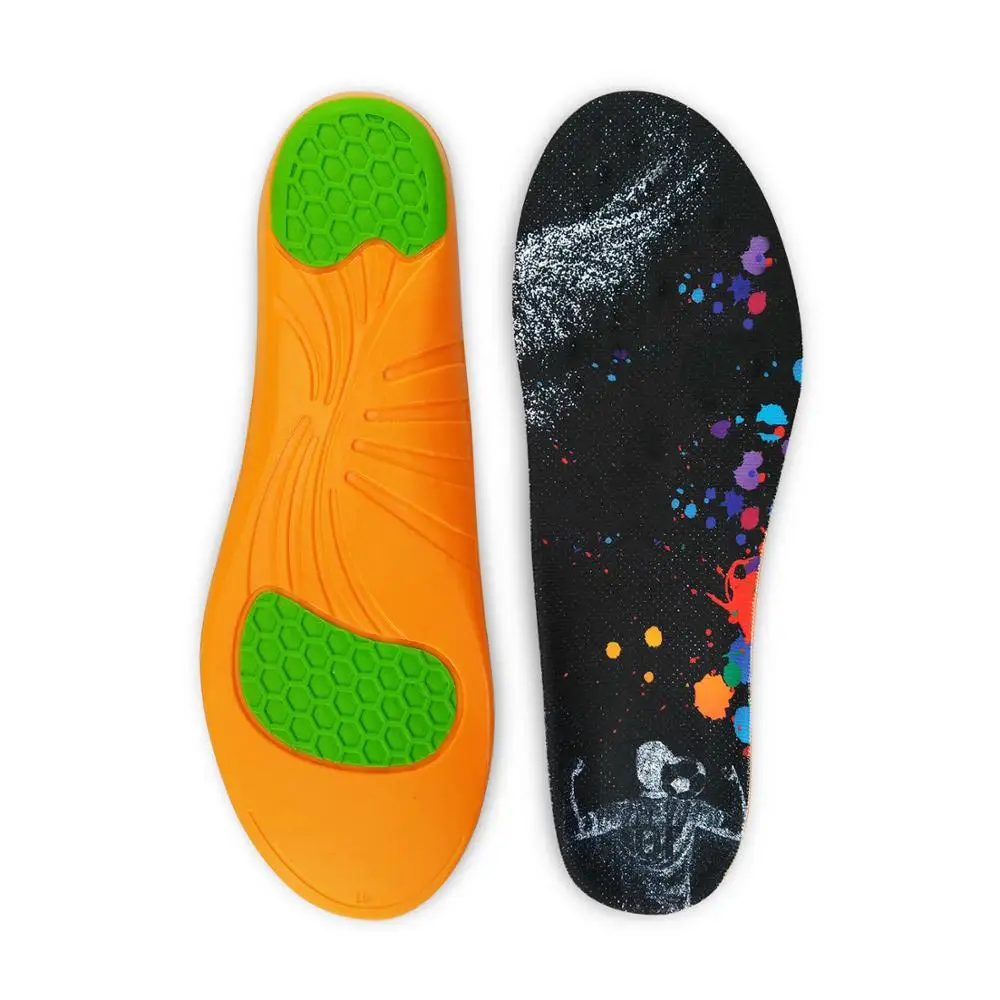 Shock Absorption Cushioned Pu Pouring Sport Insole For Running Shoes Comfort Soft Sneaker Inner Pad