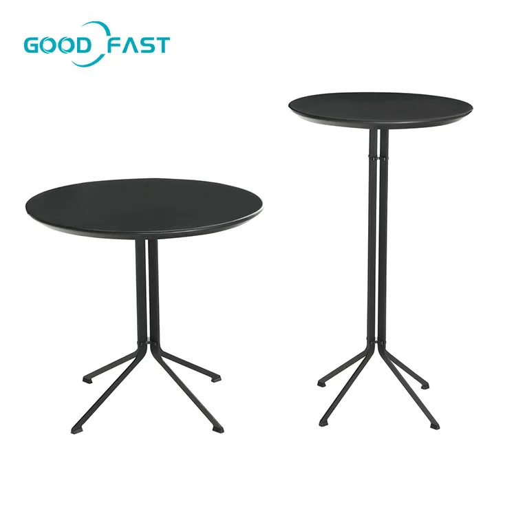 Оптовая продажа современный стол для гостиницы металлическая основа покраски горячая Распродажа круглый ресторана с черной краской из